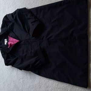 Womens Knee Length Black Jacket  By Talbots with Pink Lining